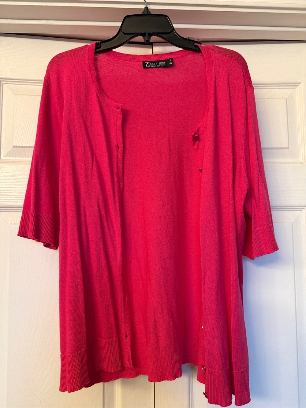 New York & Co pink Short-Sleeve Cardigan